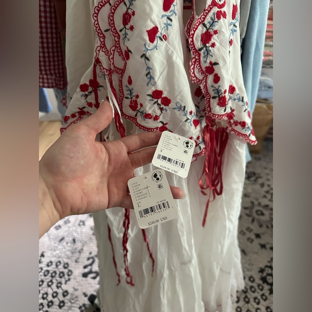 FREE PEOPLE NWT Valenciana White Midi Dress - Picture 9 of 9